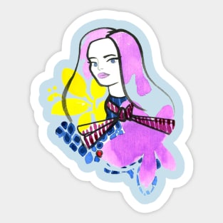 Purple girl Sticker